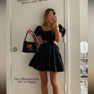 Princess Polly Amber Black Smocked Tier Mini Dress